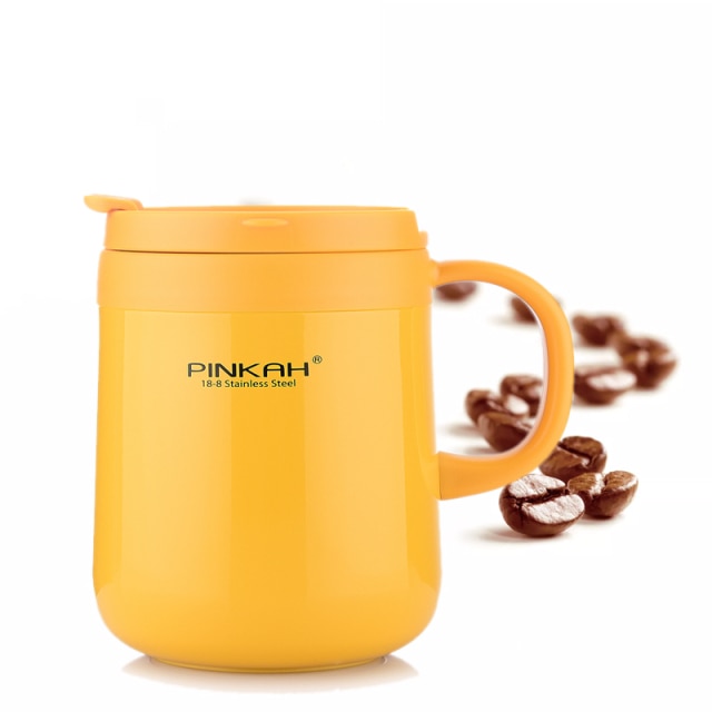 Hot Sale Pinkah Coffee Thermo Mug 340ml 460ml Office Vacuum Flasks Home Thermos Cup With Handle Insulated Mug Thermos As Gift