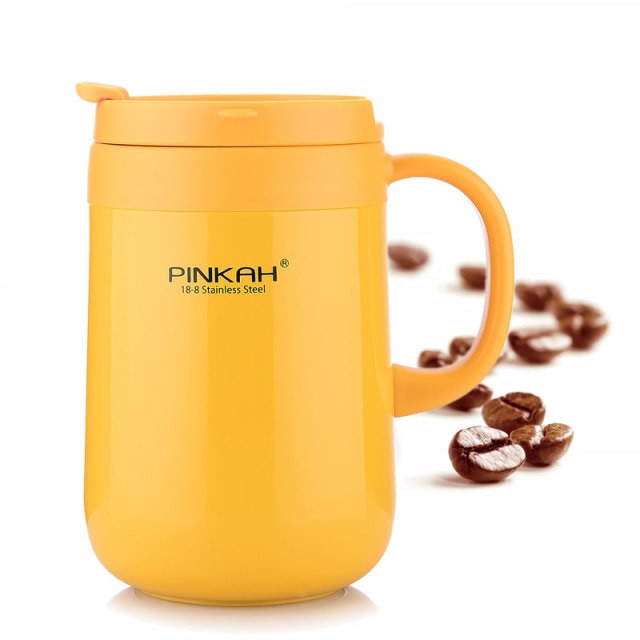 Hot Sale Pinkah Coffee Thermo Mug 340ml 460ml Office Vacuum Flasks Home Thermos Cup With Handle Insulated Mug Thermos As Gift