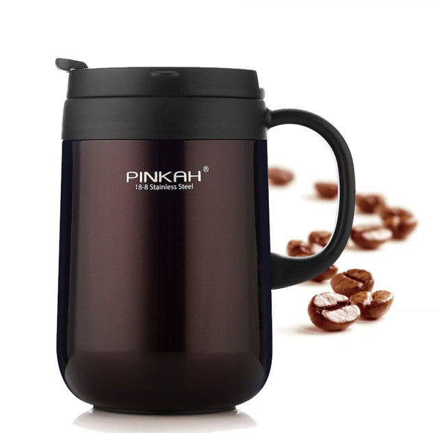 Hot Sale Pinkah Coffee Thermo Mug 340ml 460ml Office Vacuum Flasks Home Thermos Cup With Handle Insulated Mug Thermos As Gift