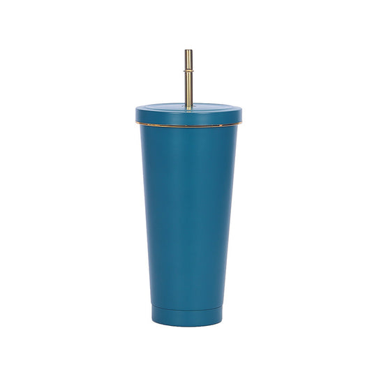 Stainless Steel Insulated Mug with Lid and Straw